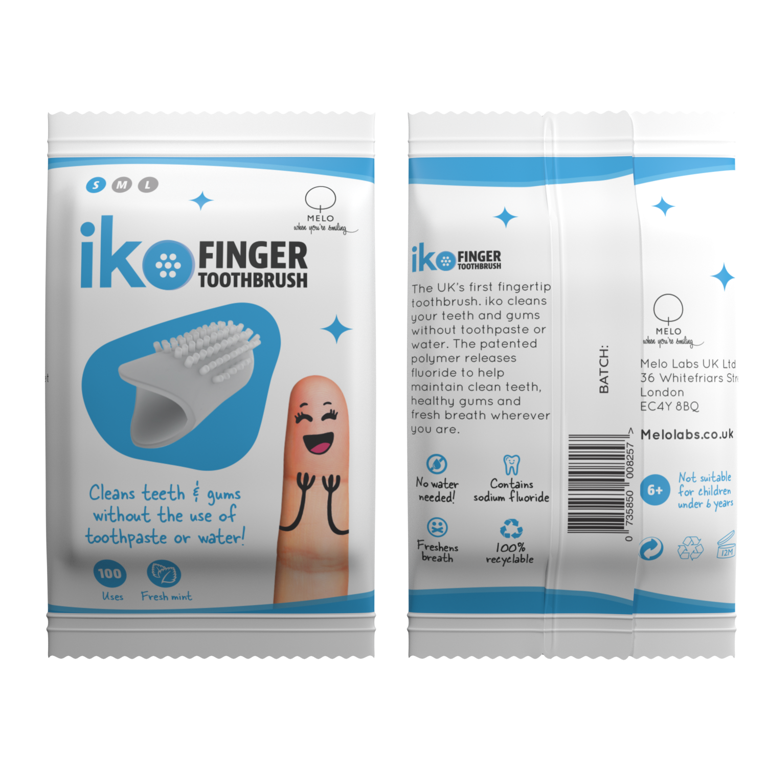 NEW! iKo Finger Tooth Brush Blister Pack