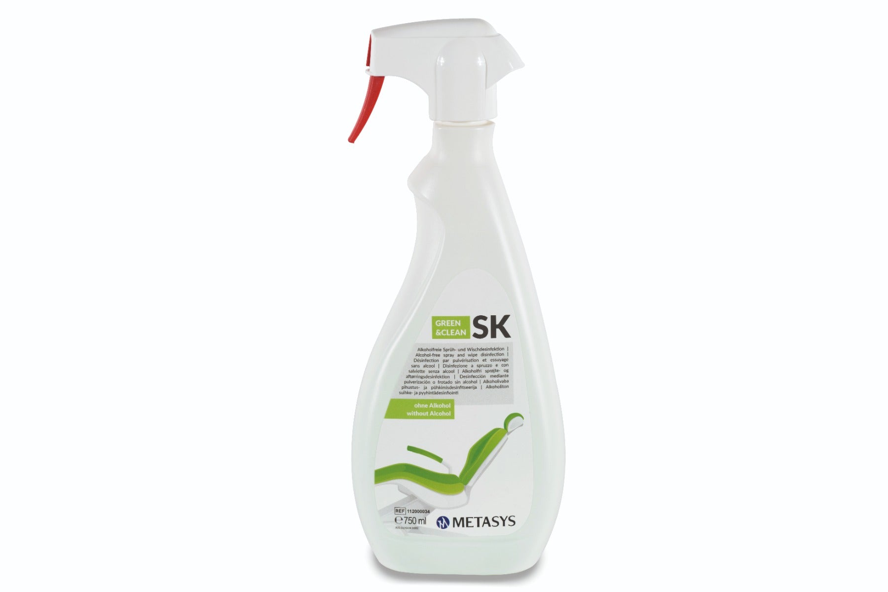 Metasys GREEN&CLEAN SK Alcohol-Free Spray Disinfection, 1 Bottle 750ml, 1 Foamer
