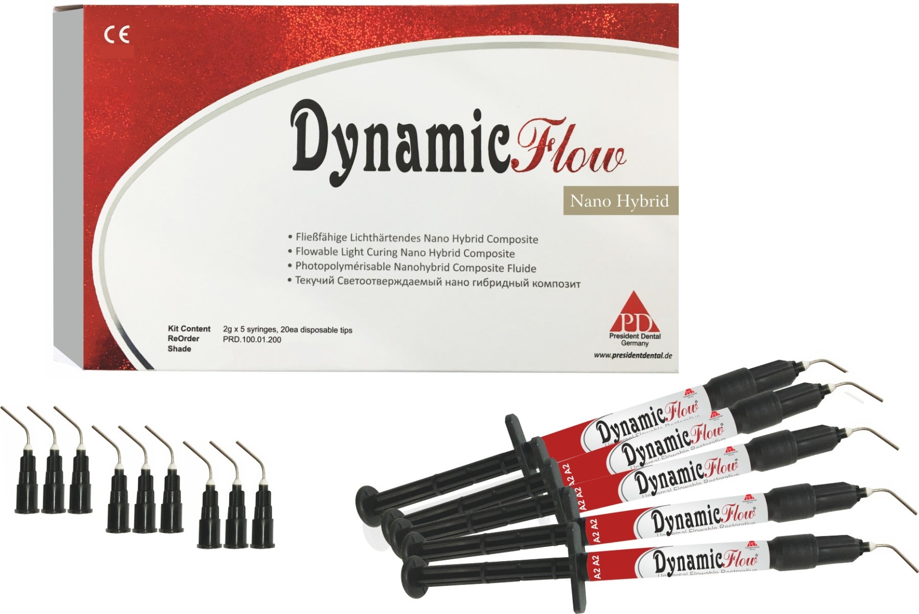 DYNAMIC FLOW KIT Light Cure Flowable Composite 5 x 2 gr Syringes
