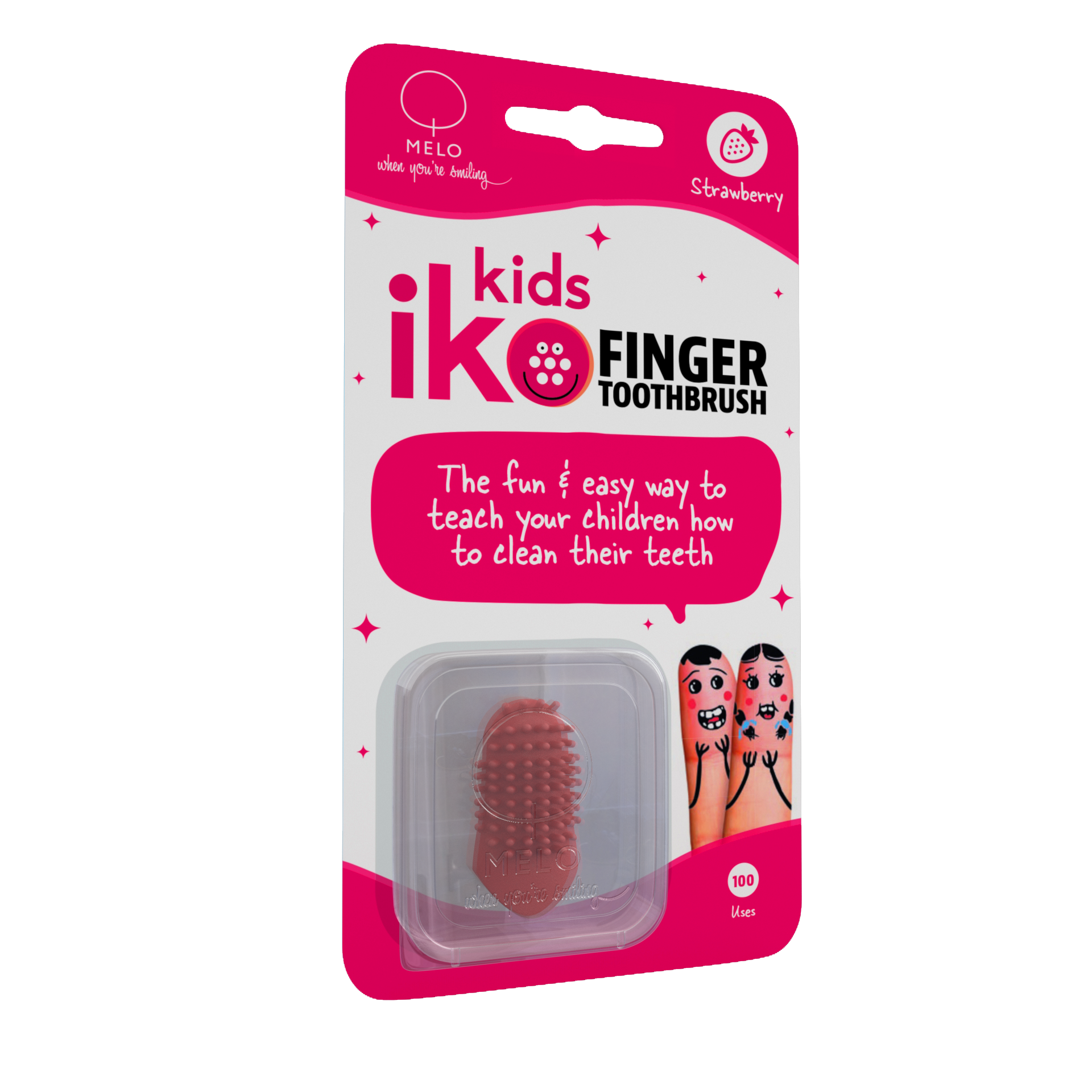 NEW! iKo Kids Finger Tooth Brush Strawberry